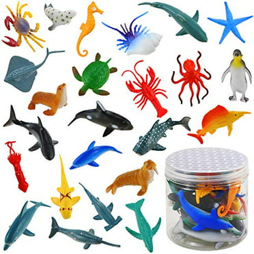 52 Pack Assorted Mini Vinyl Plastic Animal Toy Set Realistic Under The Sea Life for sale online
